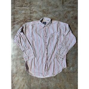 Vintage The Gap Striped Button Down Collared Shirt Mens Pink Multicolor‎ Sz L